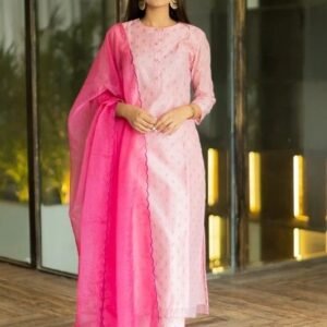 Women Viscose Rayon Kurta Pant Dupatta Set