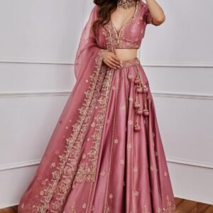 Embroidered Semi Stitched Lehenga Choli