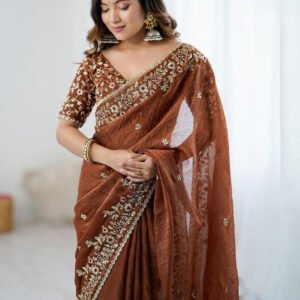 Sequinned Pure Chiffon Sarees