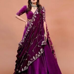 Embroidered Semi Stitched Lehenga Choli