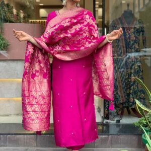 Women Viscose Rayon Kurta Pant Dupatta Set