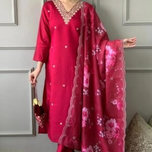 Women Cotton Rayon Kurta Palazzo Dupatta Set Special price