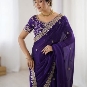 Embellished Embroidered Party Wear Saree